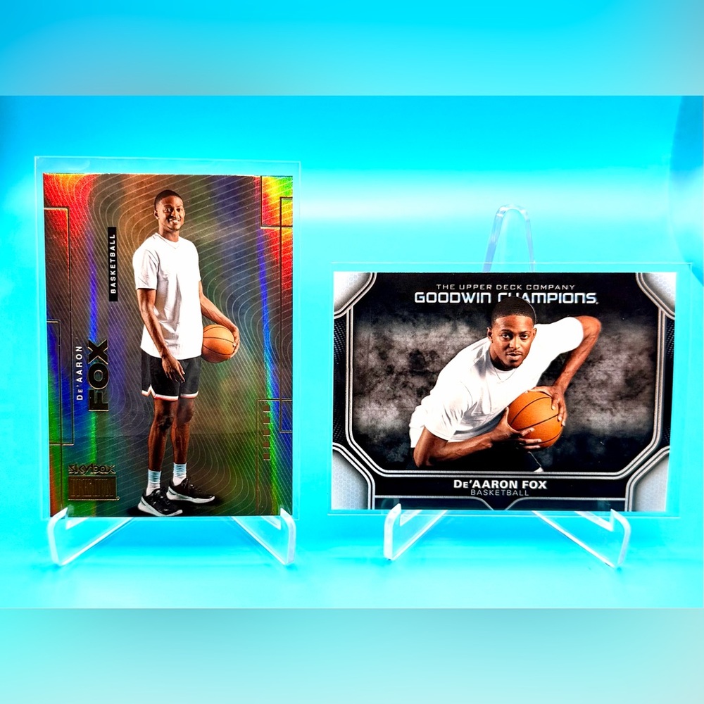 De'aaron Fox Lot! Skybox Premium Gold + Blue Goodwin Champions Insert!